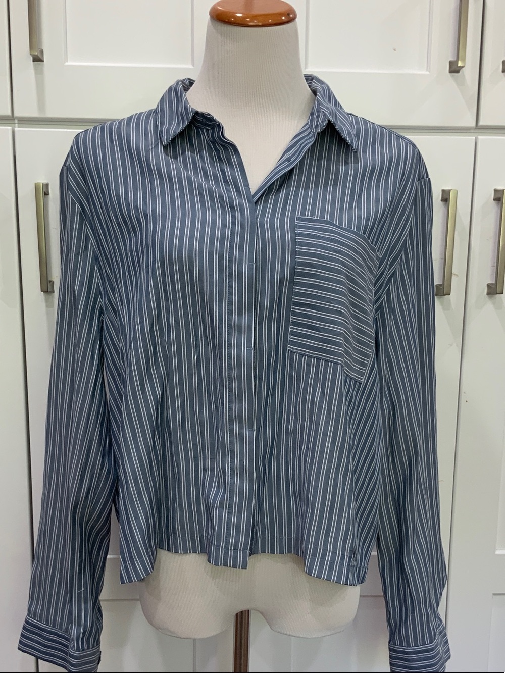 Striped Button-Down Shirt - Blue
